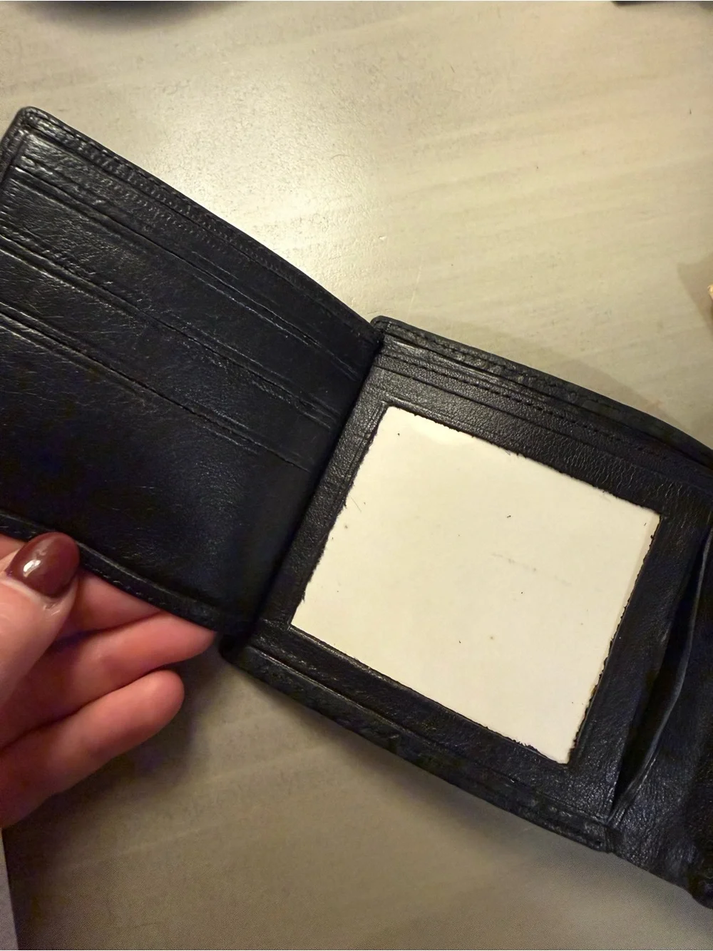Black Men's Textured African Buffalo Leather Bifold Wallet